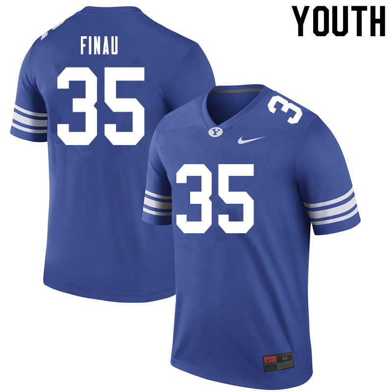 Youth #35 Sione Finau BYU Cougars College Football Jerseys Sale-Royal